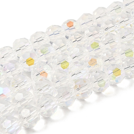 Electroplate Transparent Glass Beads Strands EGLA-A035-T10mm-L19-1