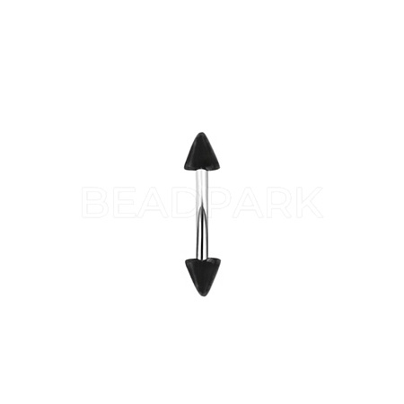 Cone 304 Stainless Steel Black Enamel Eyebrow Barbell Rings WG95BA1-09-1