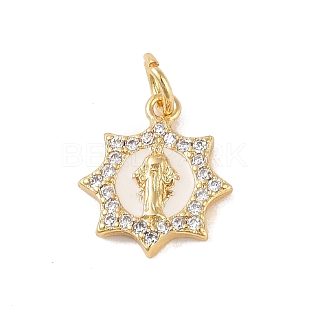 Brass Micro Pave Clear Cubic Zirconia Pendants KK-E111-31B-G-1