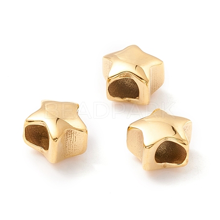 Ion Plating(IP) 304 Stainless Steel European Beads STAS-M298-08G-1