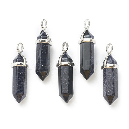 Synthetic Blue Goldstone Pointed Pendants G-M378-01P-A06-1