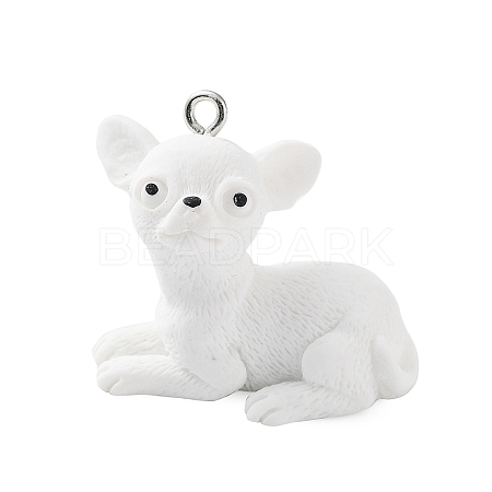 Opaque Resin Dog Pendants LS-RESI-P033-A03-1