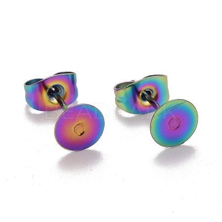 Ion Plating(IP) Rainbow Color 304 Stainless Steel Stud Earring Findings STAS-K238-02A-1