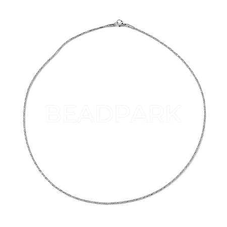 10Pcs 304 Stainless Steel Diamond Cut Snake Chain Necklaces Set NJEW-K254-03P-1