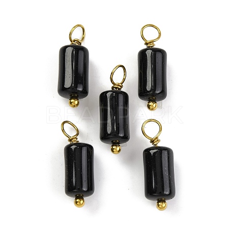 Natural Obsidian Cloumn Pendants STAS-H221-04G-08-1