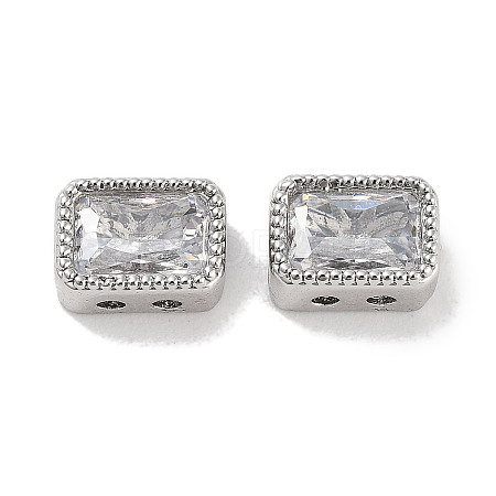 Brass Micro Pave Cubic Zirconia Beads KK-C051-48P-04-1