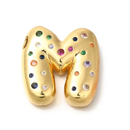 Brass Cubic Zirconia Pendants KK-M295-13G-M-1