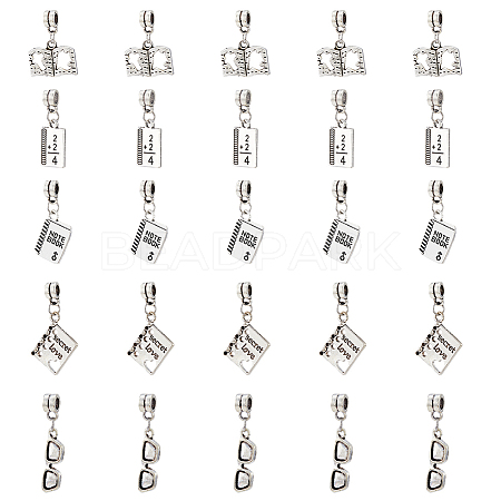 SUPERFINDINGS 10 Sets Teachers' Day Tibetan Style Alloy European Dnagle Charm FIND-FH0006-83-1