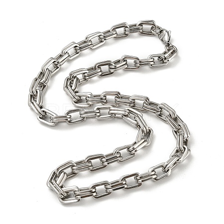 201 Stainless Steel Boston Link Chain Necklace STAS-Z056-06P-1