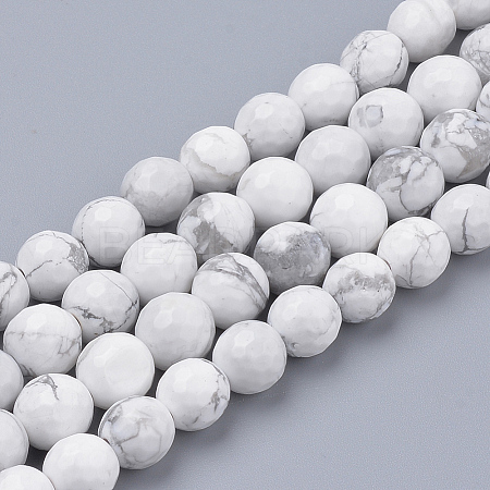 Natural Howlite Beads Strands G-Q462-124-8mm-1