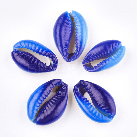 Printed Cowrie Shell Beads SSHEL-T007-14A-1