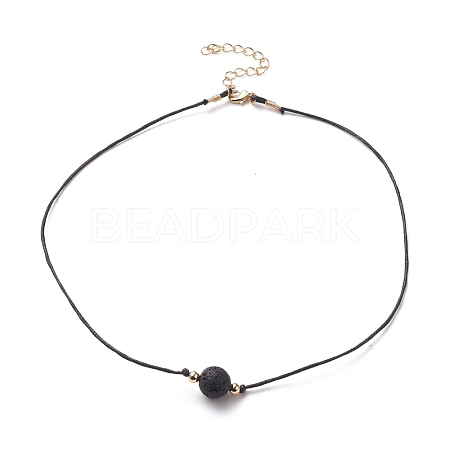 Natural Lava Rock Beaded Necklaces NJEW-JN03099-05-1