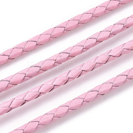 Braided Cowhide Leather Cord NWIR-N005-01Q-4mm-1