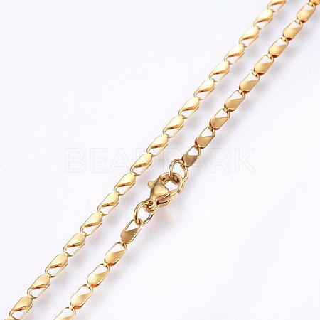 304 Stainless Steel Sheet Chain Necklaces MAK-L015-04A-1