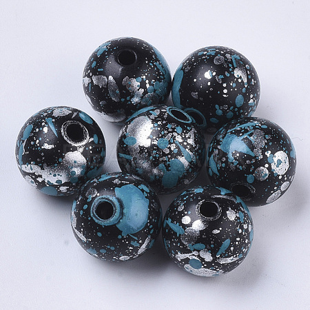 Spray Painted Acrylic Beads X-ACRP-R111-01-1