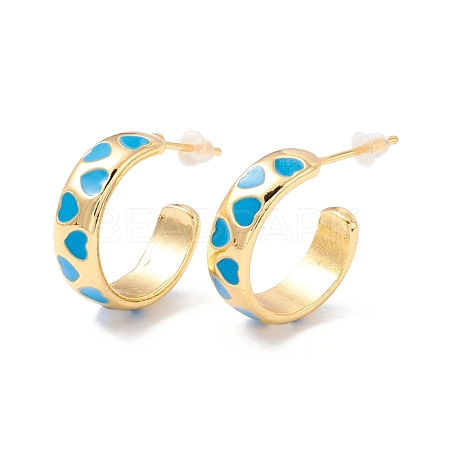 Real 18K Gold Plated Brass Stud Earrings for Women EJEW-I684-06G-01-RS-1