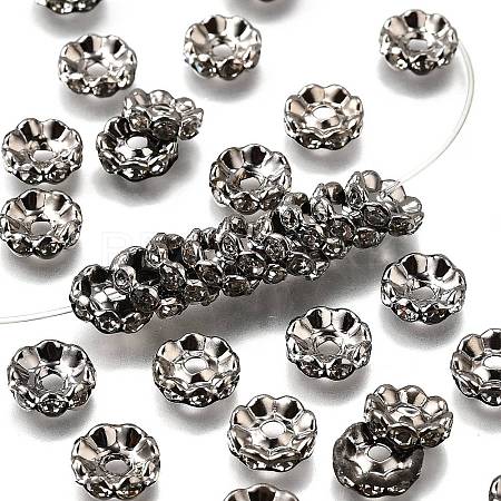 Brass Grade A Crystal Rhinestone Spacer Beads RB-A006-10MM-B-1