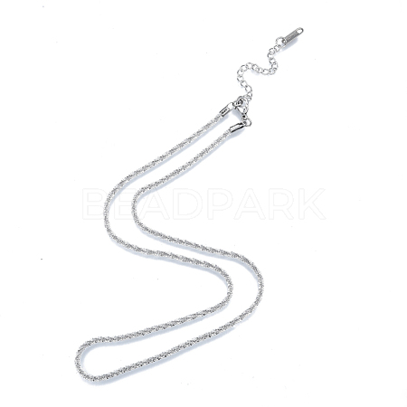304 Stainless Steel Rope Chains Necklace for Men Women NJEW-N052-01P-1