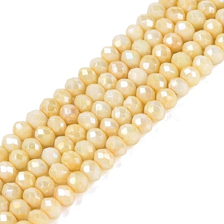 Anti-Tarnish Electroplate Rondelle Glass Beads Strands EGLA-T021-3mm-17-10-1