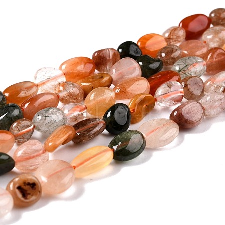 Natural Rutilated Quartz Beads Strands G-G018-06-1