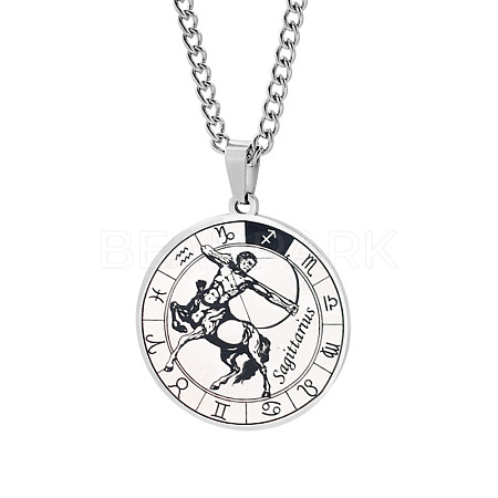 Non-Tarnish Unisex 201 Stainless Steel Constellation Pendant Necklaces NJEW-T011-LA721-9-1