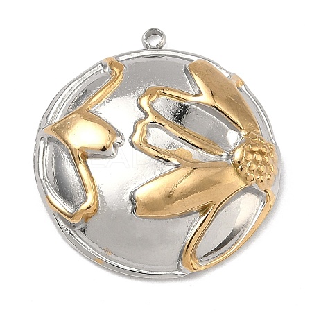 Two Tone 304 Stainless Steel Pendants STAS-K322-18F-GP-1