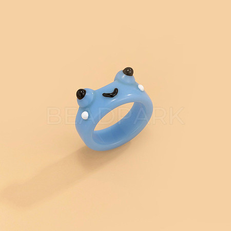 Frog Resin Plain Band Rings for Women Girls FS-WG41763-02-1