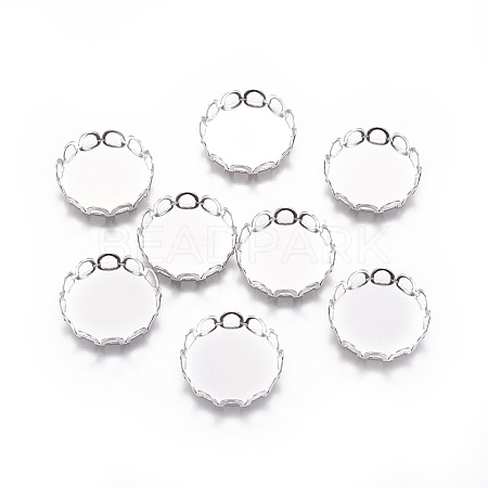 Tarnish Resistant 316 Surgical Stainless Steel Lace Edge Bezel Cups X-STAS-I118-07P-04-1