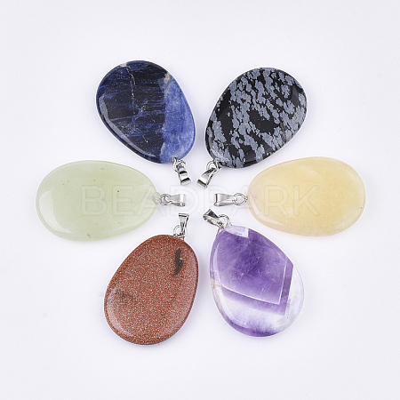 Natural & Synthetic Mixed Gemstone Pendants G-S349-07-1