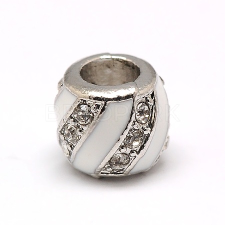 Platinum Plated Alloy Enamel Rhinestone European Beads MPDL-A023-A01-1