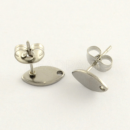 304 Stainless Steel Stud Earring Findings STAS-R063-36-1