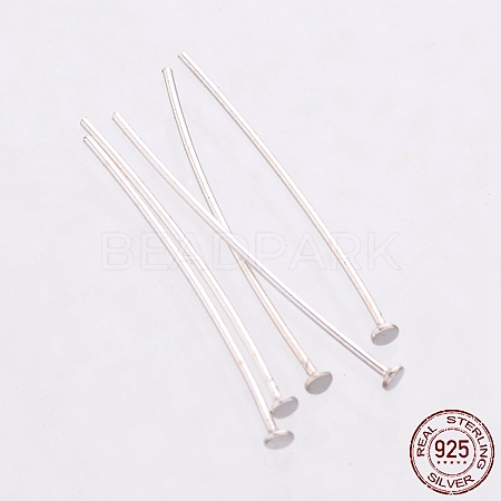 925 Sterling Silver Flat Head Pins STER-K017-20mm-S-1