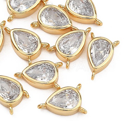 SHEGRACE Brass Pave Clear Cubic Zirconia Teardrop Chandelier Component Links XGRQ2O339-428G-1