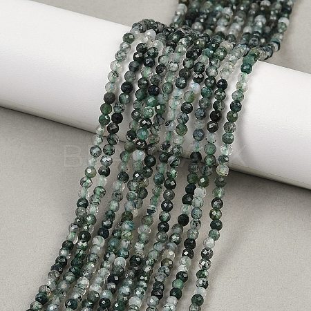 Natural Moss Agate Beads Strands X-G-A129-3mm-01-1