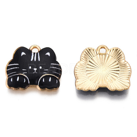 Rack Plating Printed Alloy Pendants ENAM-N055-177K-1