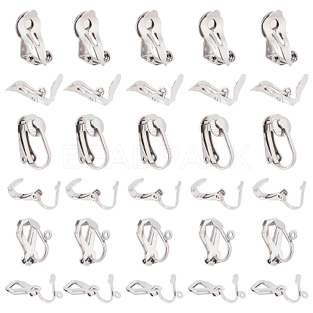 DICOSMETIC 60Pcs 3 Style 304 Stainless Steel Clip-on Earring Findings FIND-DC0001-02-1