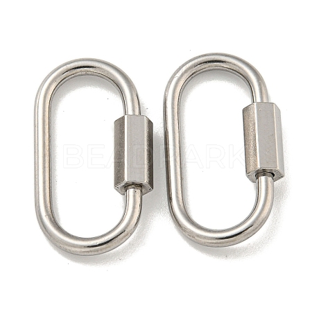 Non-Tarnish 304 Stainless Steel Screw Carabiner Lock Charms STAS-C092-05E-P-1