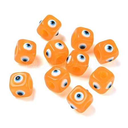 Resin Evil Eye European Beads RESI-A021-19-1