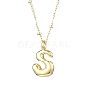 1Pc Initial Letter Brass Pendant Necklaces NJEW-YW0001-24S-1