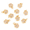 Brass Micro Pave Clear Cubic Zirconia Charms X1-RJEW-T063-38G-NF-2
