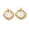 Brass Micro Pave Cubic Zirconia with Synthetic Opal Pendants KK-D096-19G-1
