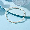 Natural Shell Twist Oval Beaded Stretch Bracelets for Women BJEW-JB10059-2