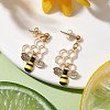 Brass and Alloy Bees & Honeycomb Stud Earrings EJEW-TA00489-2