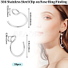 30Pcs 304 Stainless Steel Clip on Nose Ring Findings STAS-BBC0003-95P-2
