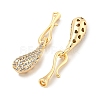 Brass Micro Pave Clear Cubic Zirconia S-Hook Clasps KK-L211-008G-2