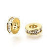Round Ring Brass Micro Pave Clear Cubic Zirconia Beads KK-V008-16G-1