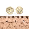 Brass Micro Pave Clear Cubic Zirconia Bead Caps KK-Q071-17G-02-3