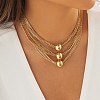 Brass Box Chains Multi-strand Necklaces NJEW-C040-01C-2