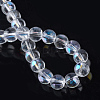 Electroplate Glass Beads Strands X-EGLA-Q062-8mm-A08-2