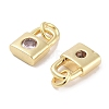 Brass Micro Pave Cubic Zirconia Charms KK-C051-13G-03-2